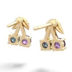 Amethyst Sweet Cherries 14K Yellow Gold earrings E7001