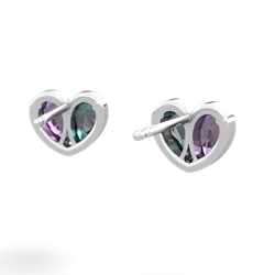 Amethyst 'Our Heart' 14K White Gold earrings E5072