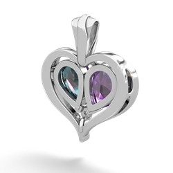 Amethyst Two Become One 14K White Gold pendant P5330