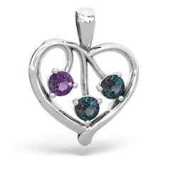 Amethyst Glowing Heart 14K White Gold pendant P2233