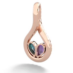 Amethyst Pave Twist 'One Heart' 14K Rose Gold pendant P5360