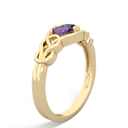 Amethyst Celtic Love Knot 14K Yellow Gold ring R5420