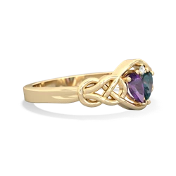 Amethyst Celtic Love Knot 14K Yellow Gold ring R5420