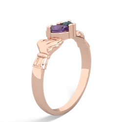 Amethyst 'Our Heart' Claddagh 14K Rose Gold ring R2388