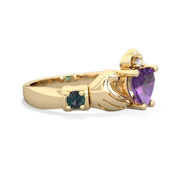 Amethyst Claddagh Keepsake 14K Yellow Gold ring R5245