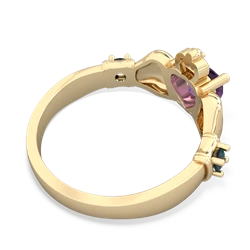 Amethyst Claddagh Keepsake 14K Yellow Gold ring R5245