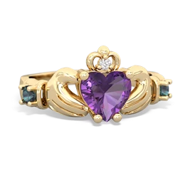 Amethyst Claddagh Keepsake 14K Yellow Gold ring R5245