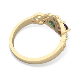 Amethyst 'One Heart' Celtic Knot Claddagh 14K Yellow Gold ring R5322