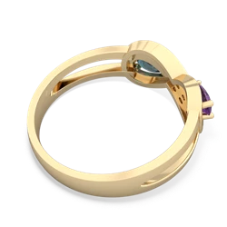 Amethyst Diamond Infinity 14K Yellow Gold ring R5390