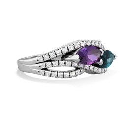 Amethyst Diamond Rivers 14K White Gold ring R3070