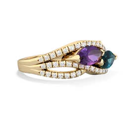 Amethyst Diamond Rivers 14K Yellow Gold ring R3070