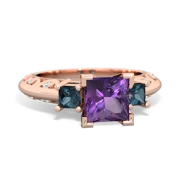 Amethyst Eternal Embrace Engagement 14K Rose Gold ring C2001