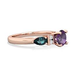 Amethyst 6Mm Round Eternal Embrace Engagement 14K Rose Gold ring R2005