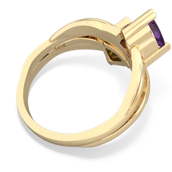 Amethyst Split Band Swirl 14K Yellow Gold ring R2341