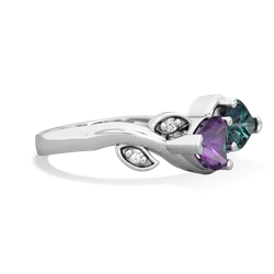 Amethyst Floral Elegance 14K White Gold ring R5790