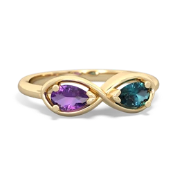 Amethyst Infinity 14K Yellow Gold ring R5050