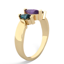 Amethyst Three Peeks 14K Yellow Gold ring R2433