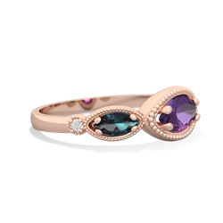 Amethyst Milgrain Marquise 14K Rose Gold ring R5700