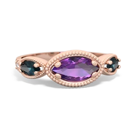 Amethyst Milgrain Marquise 14K Rose Gold ring R5700