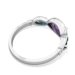 Amethyst Milgrain Marquise 14K White Gold ring R5700