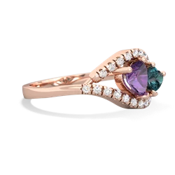 Amethyst Mother And Child 14K Rose Gold ring R3010