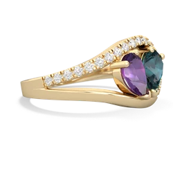 Amethyst Nestled Heart Keepsake 14K Yellow Gold ring R5650