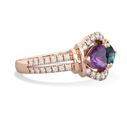 Amethyst Art-Deco Keepsake 14K Rose Gold ring R5630