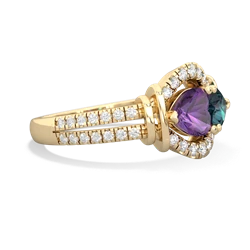 Amethyst Art-Deco Keepsake 14K Yellow Gold ring R5630