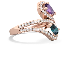 Amethyst Diamond Dazzler 14K Rose Gold ring R3000