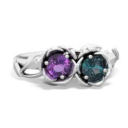 Amethyst Rose Garden 14K White Gold ring R5510