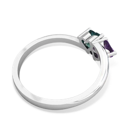 Amethyst Sweethearts 14K White Gold ring R5260