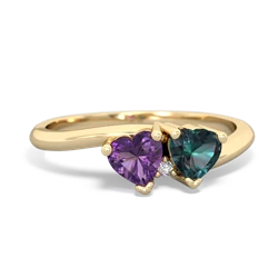 Amethyst Sweethearts 14K Yellow Gold ring R5260