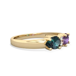 Amethyst Pear Bowtie 14K Yellow Gold ring R0865