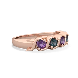 Amethyst Anniversary Band 14K Rose Gold ring R2089