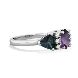 Amethyst Antique Style Three Stone 14K White Gold ring R2186