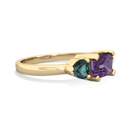 Amethyst Three Stone 14K Yellow Gold ring R5235