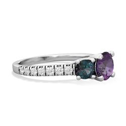 Amethyst Pave Trellis 14K White Gold ring R5500