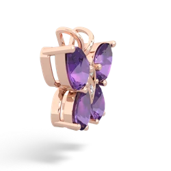 Amethyst Butterfly 14K Rose Gold pendant P2215