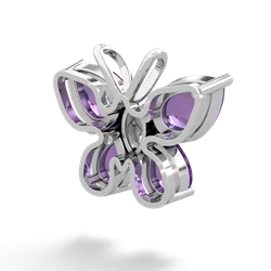 Amethyst Butterfly 14K White Gold pendant P2215