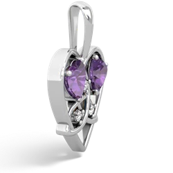 Amethyst Celtic Trinity Heart 14K White Gold pendant P5331