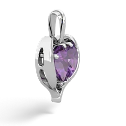 Amethyst Two Become One 14K White Gold pendant P5330