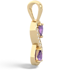 Amethyst Diamond Infinity 14K Yellow Gold pendant P5390