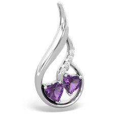 Amethyst Keepsake Curves 14K White Gold pendant P5450