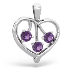 Onyx Glowing Heart 14K White Gold pendant P2233