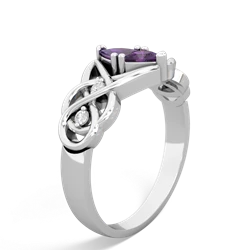 Amethyst Keepsake Celtic Knot 14K White Gold ring R5300