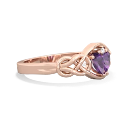 Amethyst Celtic Love Knot 14K Rose Gold ring R5420