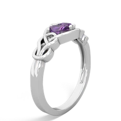 Amethyst Celtic Love Knot 14K White Gold ring R5420