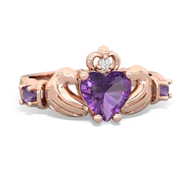 Lab Sapphire Claddagh Keepsake 14K Rose Gold ring R5245