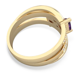 Amethyst Bowtie 14K Yellow Gold ring R2360