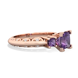 Amethyst Eternal Embrace Engagement 14K Rose Gold ring C2001